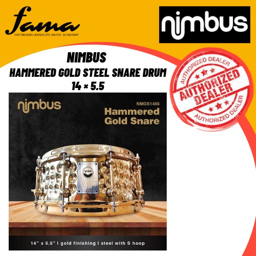 nimbus hammered gold steel snare drum 14 × 5.5 drum snare
