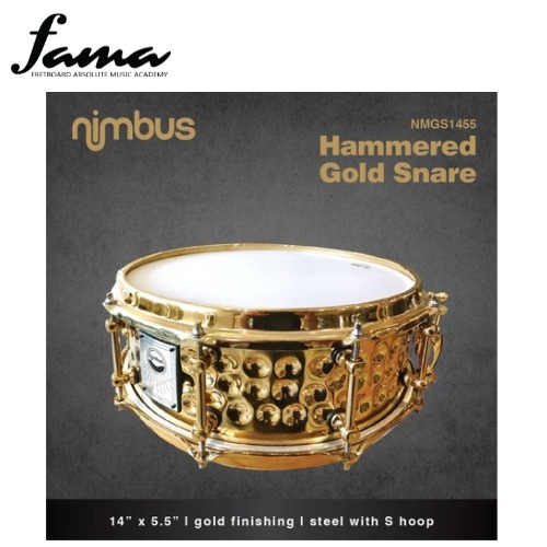 nimbus hammered gold steel snare drum 14 × 5.5 drum snare
