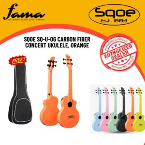 sqoe sq u og carbon fiber concert ukulele, orange