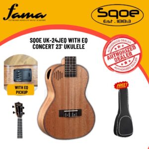sqoe uk 24jeq with eq concert 23' ukulele