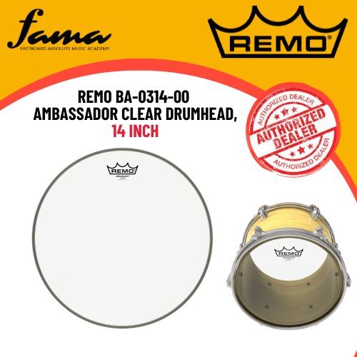 remo ba 0314 00 ambassador clear drumhead, 14 inch remo ba 0314 00 ambassador clear drumhead, 14 inch