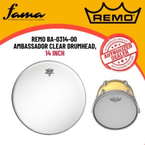 remo ba 0314 00 ambassador clear drumhead, 14 inch