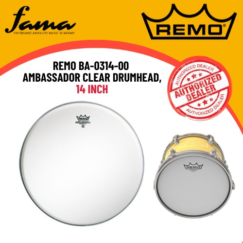 remo ba 0314 00 ambassador clear drumhead, 14 inch remo ba 0314 00 ambassador clear drumhead, 14 inch
