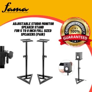 adjustable studio monitor speaker stand for 5 to 8 inch full sized speakers (pair)