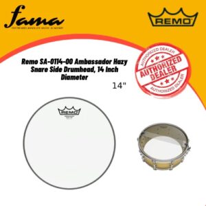 remo sa 0114 00 ambassador hazy snare side drumhead, 14 inch diameter