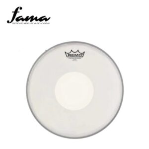 remo cs 0114 00 controlled sound coated bottom white dot drumhead , 14 inch diameter snare drum skin kulit drum