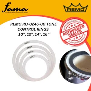 remo ro 0246 00 tone control rings – 10″, 12″, 14″, 16″ drum ring mute pack