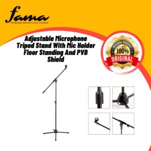 adjustable microphone tripod stand with mic holder floor standing and pvb shield
