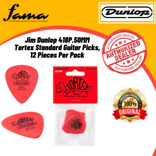 jim dunlop 418p050 tortex standard guitar picks, 418p.50mm 0.50mm red 12 pieces per pack jim dunlop 418p050 tortex standard guitar picks, 418p.50mm 0.50mm red 12 pieces per pack