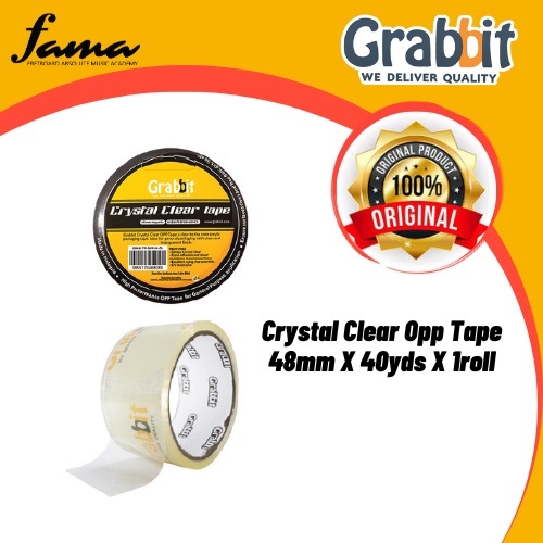 grabbit cic crystal clear opp tape (48mm x 40) grabbit cic crystal clear opp tape (48mm x 40)