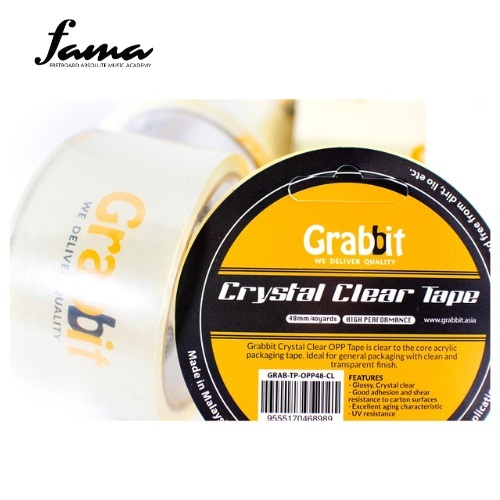 grabbit cic crystal clear opp tape (48mm x 40) grabbit cic crystal clear opp tape (48mm x 40)
