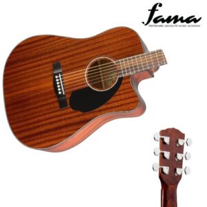 fender cd 60sce dreadnought acoustic guitar, solid top mahogany with pickup fishman® cd preamp