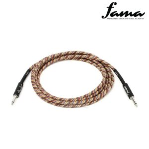 fender festival hemp straight instrument cable, 10ft, pure hemp, rainbow guitar