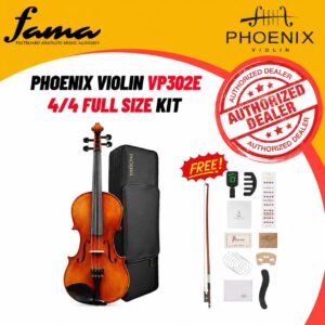 phoenix violin vp302e 4/4 full size kit beginner kid and adult